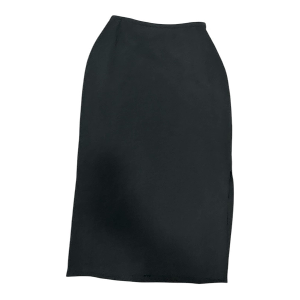 Eileen Fisher Black Wool Blend Maxi Skirt with Side Slit Size Large